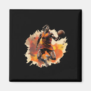 Basketball-Spieler im Kunstdesign 1 Magnet