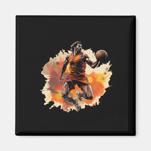Basketball-Spieler im Kunstdesign 1 Magnet (Vorne)