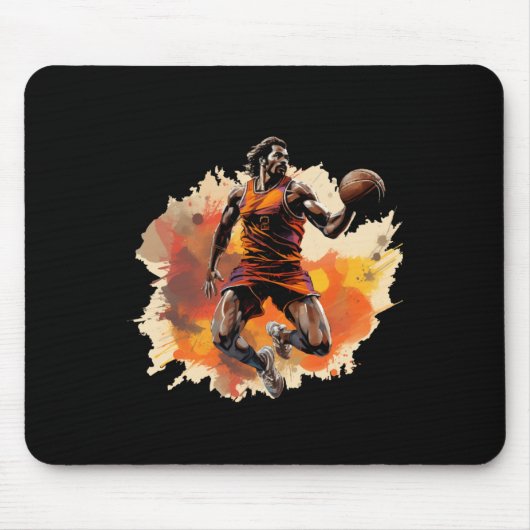 Basketball-Spieler im Kunstdesign 1 Mousepad (Vorne)
