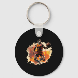 Basketball-Spieler im Kunstdesign 1 Schlüsselanhänger