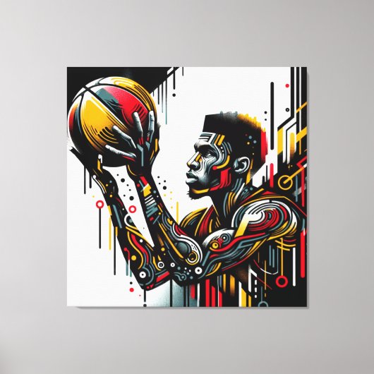 Basketball-Spieler Leinwanddruck (Vorderseite)