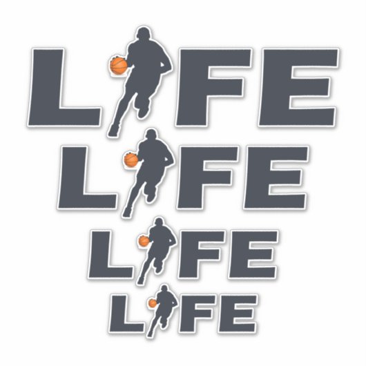 Basketball-Spieler live blauer Text Aufkleber (Vorderseite)