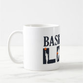 Basketball-Spieler live blauer Text Kaffeetasse (Links)