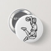 Basketball-Spieler macht Slam Dunk Dunkles Design Button (Vorne & Hinten)