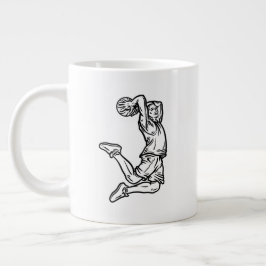 Basketball-Spieler macht Slam Dunk Dunkles Design Jumbo-Tasse