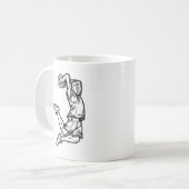 Basketball-Spieler macht Slam Dunk Dunkles Design Kaffeetasse (Vorderseite Links)