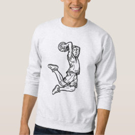 Basketball-Spieler macht Slam Dunk Dunkles Design Sweatshirt