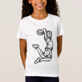 Basketball-Spieler macht Slam Dunk Dunkles Design T-Shirt