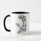 Basketball-Spieler macht Slam Dunk Dunkles Design Tasse (Links)