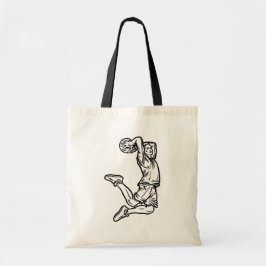 Basketball-Spieler macht Slam Dunk Dunkles Design Tragetasche