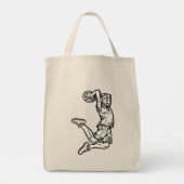 Basketball-Spieler macht Slam Dunk Dunkles Design Tragetasche (Rückseite)