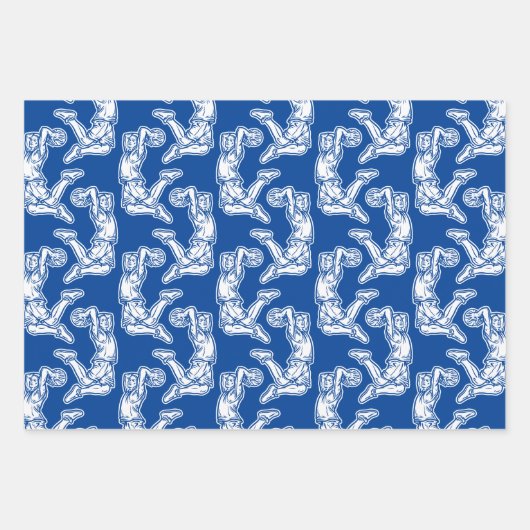 Basketball-Spieler macht Slam Dunk Light Design Geschenkpapier Set (Vorderseite 2)