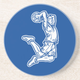Basketball-Spieler macht Slam Dunk Light Design Getränkeuntersetzer
