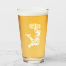 Basketball-Spieler macht Slam Dunk Light Design Glas