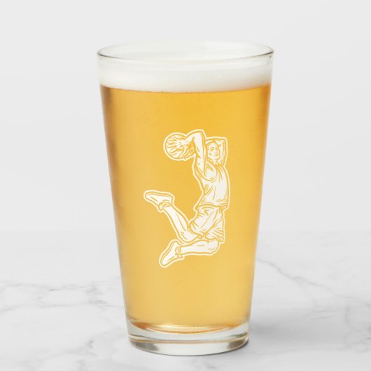 Basketball-Spieler macht Slam Dunk Light Design Glas (Vorne (Gefüllt))