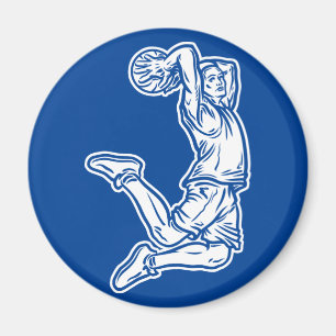Basketball-Spieler macht Slam Dunk Light Design Magnet
