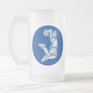 Basketball-Spieler macht Slam Dunk Light Design Mattglas Bierglas