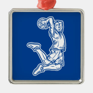 Basketball-Spieler macht Slam Dunk Light Design Ornament Aus Metall
