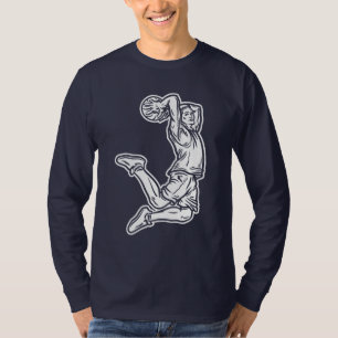 Basketball-Spieler macht Slam Dunk Light Design T-Shirt