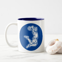 Basketball-Spieler macht Slam Dunk Light Design Zweifarbige Tasse