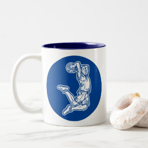 Basketball-Spieler macht Slam Dunk Light Design Zweifarbige Tasse