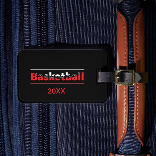 Basketball-Spieler - Minimalistischer geometrische Gepäckanhänger (Vorderseite Insitu 4)