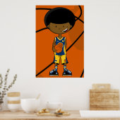 Basketball-Spieler mit Afro-Poster Poster (Küche)