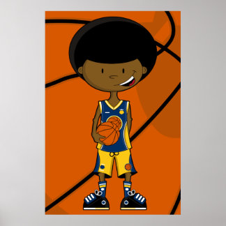 Basketball-Spieler mit Afro-Poster Poster