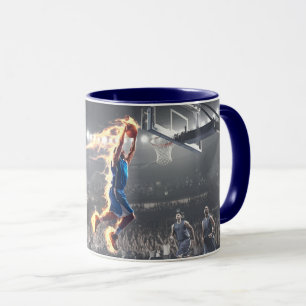 Basketball-Spieler mit Feuerschieber Dunk #2 Tasse