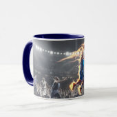 Basketball-Spieler mit Feuerschieber Dunk #2 Tasse (Vorderseite Links)