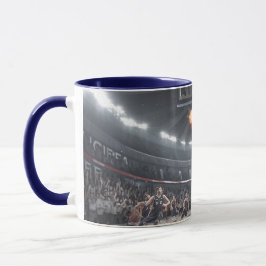 Basketball-Spieler mit Feuerschieber Dunk #3 Tasse (Links)