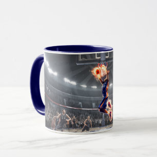 Basketball-Spieler mit Feuerschieber Dunk #3 Tasse