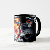 Basketball-Spieler mit Feuerschieber Dunk #4 Tasse (VorderseiteRechts)