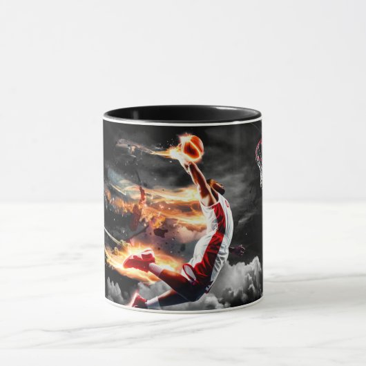 Basketball-Spieler mit Feuerschieber Dunk #5 Tasse (Zentrum)
