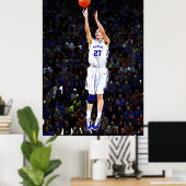 Basketball-Spieler mit Ihrem Namen und Ihrer Numme Poster (Heimbüro)