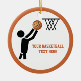 Basketball-Spieler mit Kugel rund Keramikornament