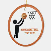 Basketball-Spieler mit Kugel rund Keramikornament (Links)