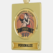 Basketball-Spieler | personifizieren | Banner-Ornament Gold (Links)