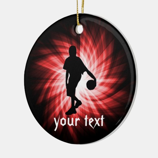 Basketball-Spieler, rot Keramik Ornament (Links)