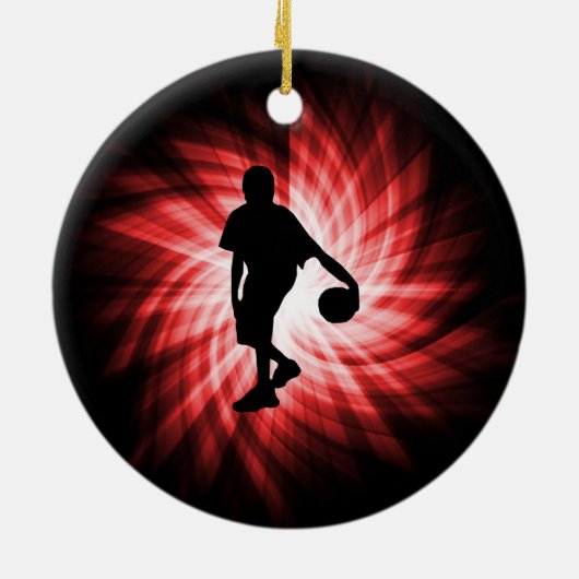 Basketball-Spieler, rot Keramik Ornament (Hinten)