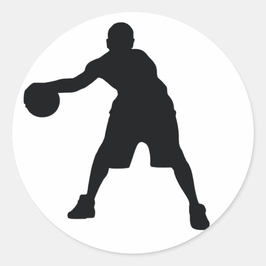 Basketball-Spieler Runder Aufkleber (Vorderseite)