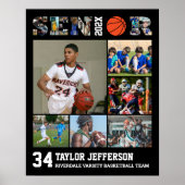 Basketball Spieler Senior Sports Team FotoCollage Poster (Vorne)