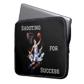 Basketball-Spieler-Shooting Hoops Aquarellbilder Laptopschutzhülle (Vorderseite Links)