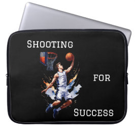 Basketball-Spieler-Shooting Hoops Aquarellbilder Laptopschutzhülle