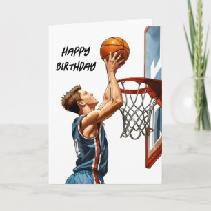 Basketball Spieler Shooting Hoops Happy Birthday Karte