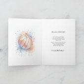 Basketball Spieler Shooting Hoops Happy Birthday Karte (Innenseite)