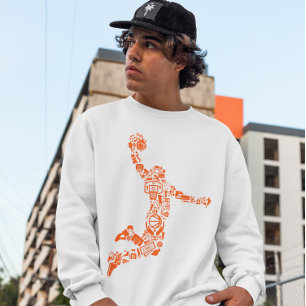 Basketball-Spieler Slam die Ball-Symbole Sweatshirt
