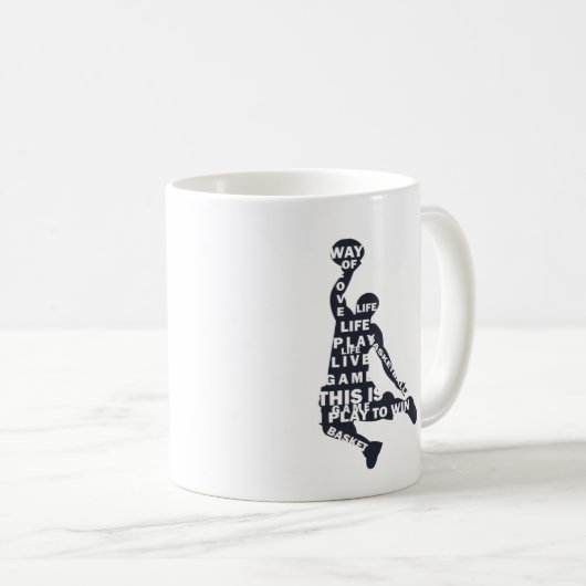 Basketball-Spieler Slam dunk Kaffeetasse (VorderseiteRechts)