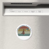 Basketball-Spieler Slam dunk Vintag Retro-Sonnenun Magnet (In Situ (Geschirrspüler))