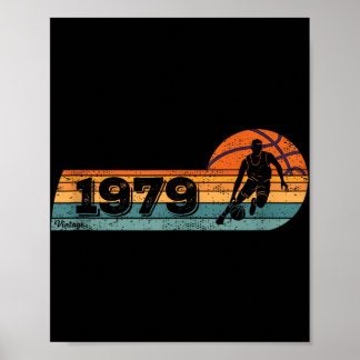 Basketball-Spieler-Spiel Vintag Geboren 1979 Gebur Poster